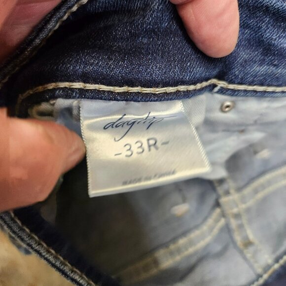 Daytrip Womens 33R Virgo Bootcut Jeans Blue High Rise Denim Medium Wash Stretch - Picture 12 of 16